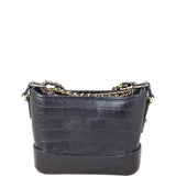 Chanel Gabrielle Hobo Logo Handle Croc Embossed Small