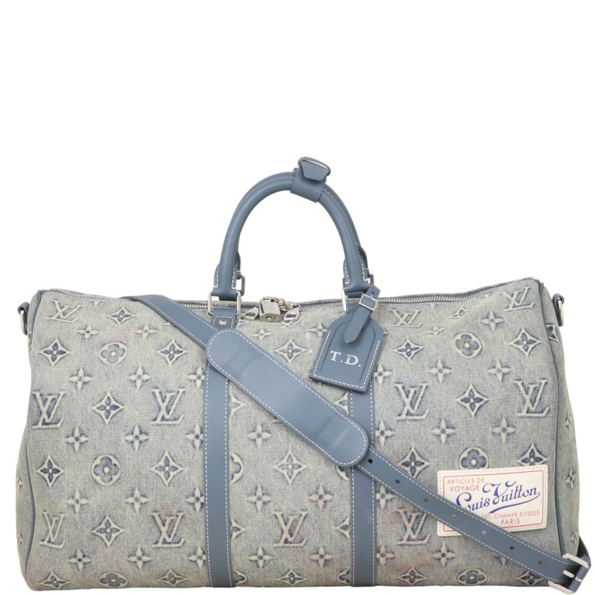 Louis Vuitton Keepall 50 Bandouliere Monogram Washed Denim