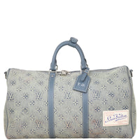 Louis Vuitton Keepall 50 Bandouliere Monogram Washed Denim