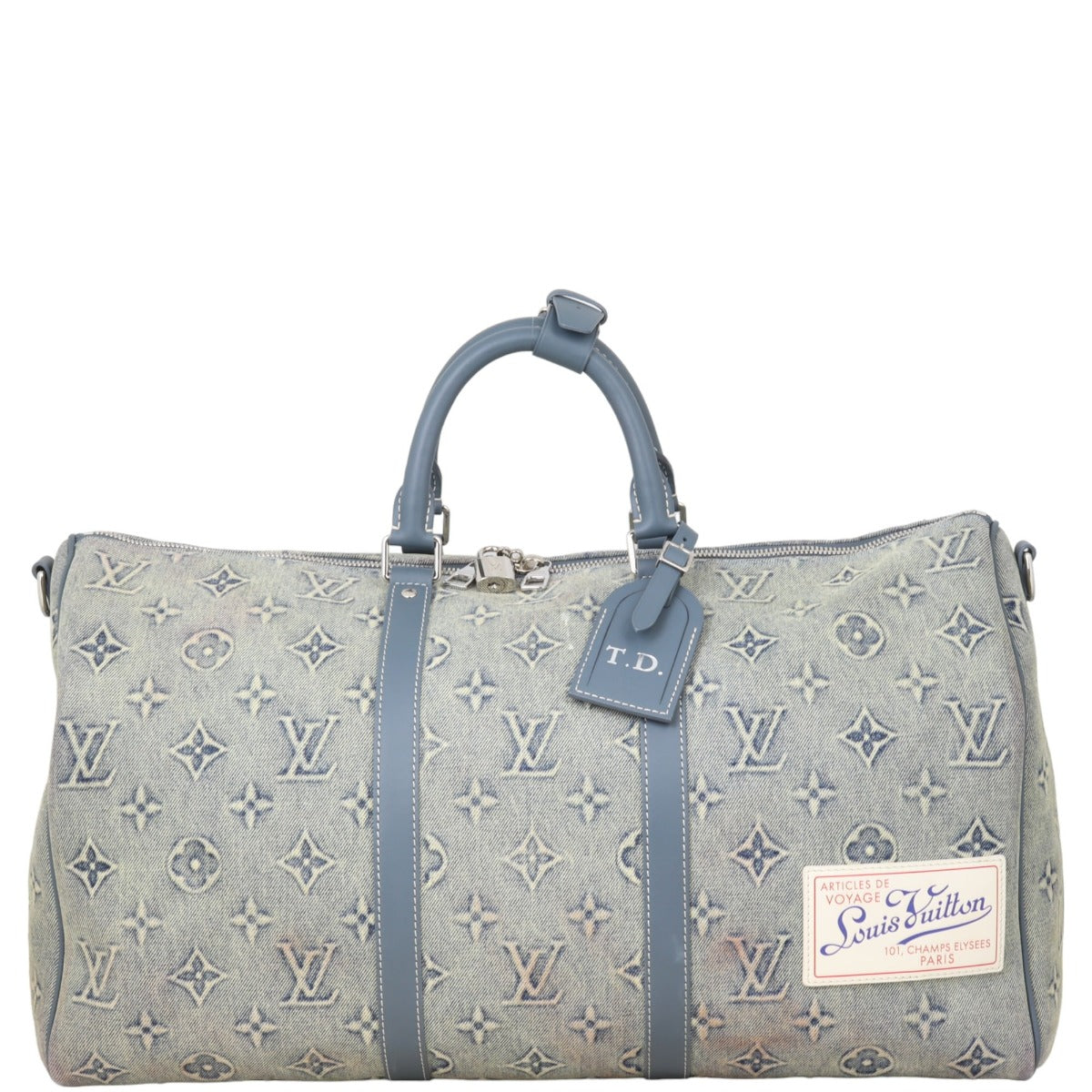 Louis Vuitton Keepall 50 Bandouliere Monogram Washed Denim