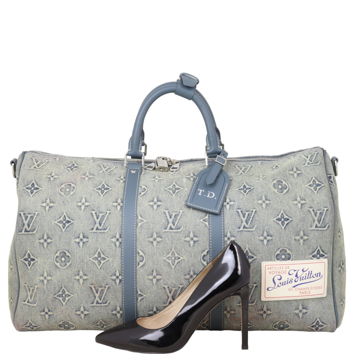 Louis Vuitton Keepall 50 Bandouliere Monogram Washed Denim