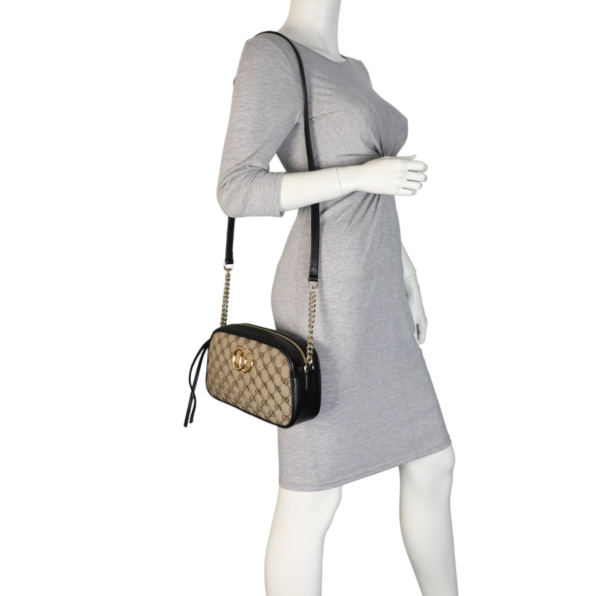 Gucci GG Canvas Marmont Diagonal Small Camera Bag