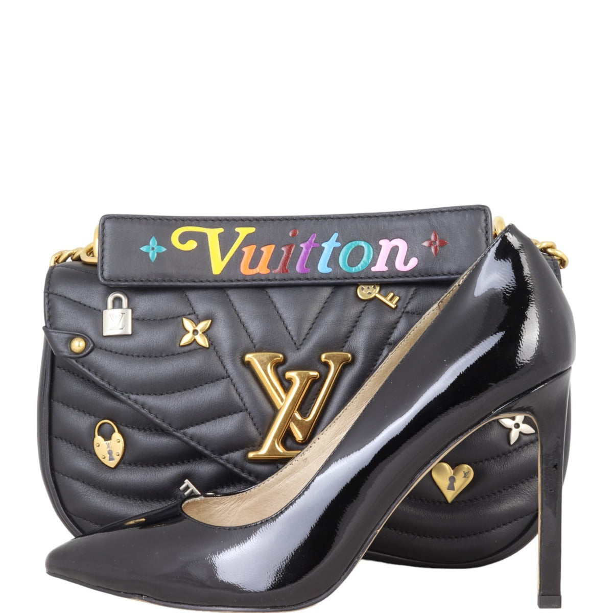 Louis Vuitton New Wave MM Chain Bag Love Lock