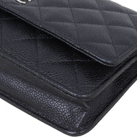 Chanel Classic Wallet on Chain | Black Silver Hardware