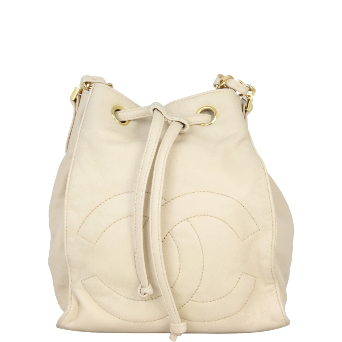 Chanel CC Drawstring Bucket Bag | Beige