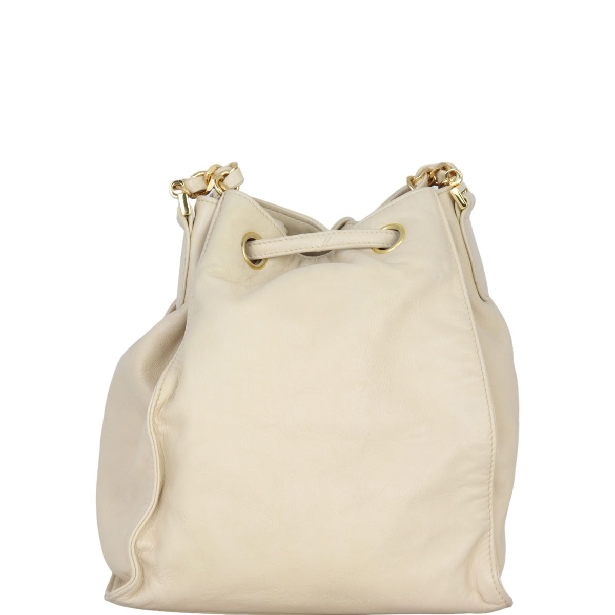Chanel CC Drawstring Bucket Bag | Beige