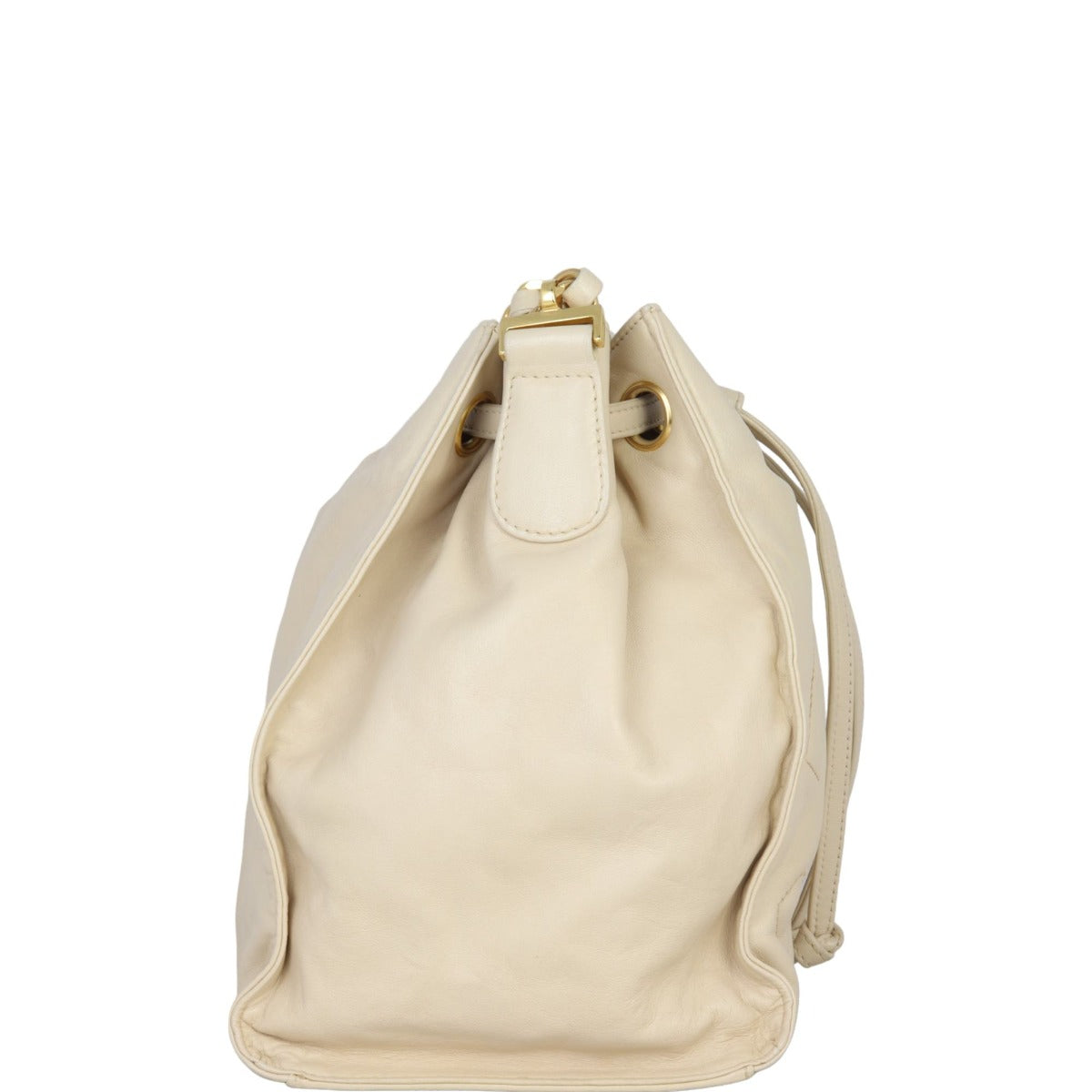 Chanel CC Drawstring Bucket Bag | Beige