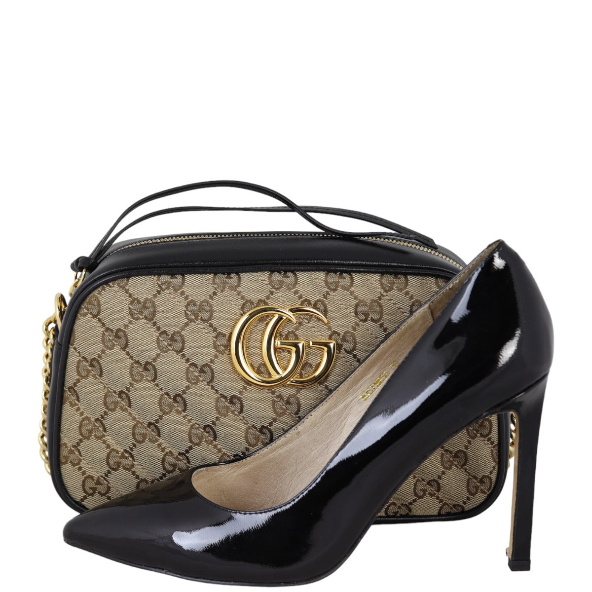 Gucci GG Canvas Marmont Diagonal Small Camera Bag