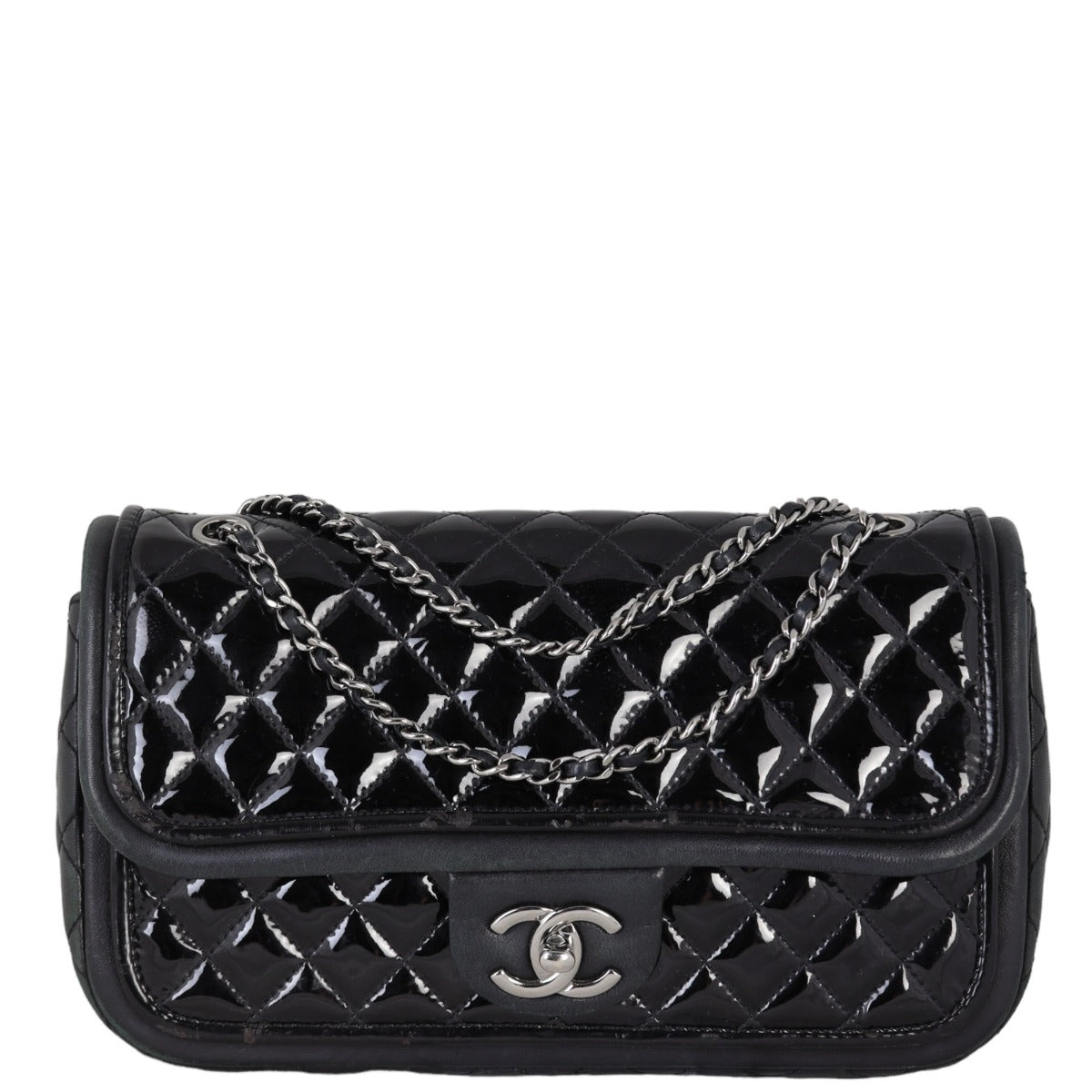 Chanel Classic Twist Flap Bag Patent Medium | Black Diamond