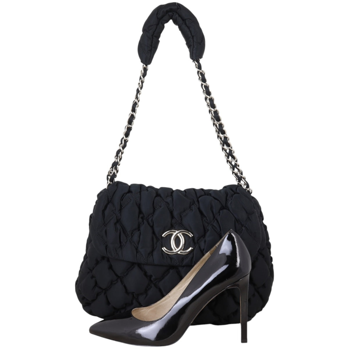 Chanel Bubble Quilt Nylon Flap Bag