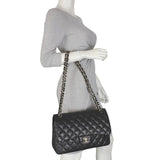 Chanel Classic Double Flap Jumbo | Black Lambskin Diamond