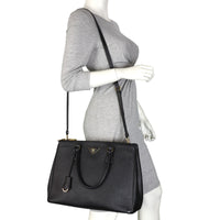 Prada Saffiano Lux Galleria Double Zip Tote Medium