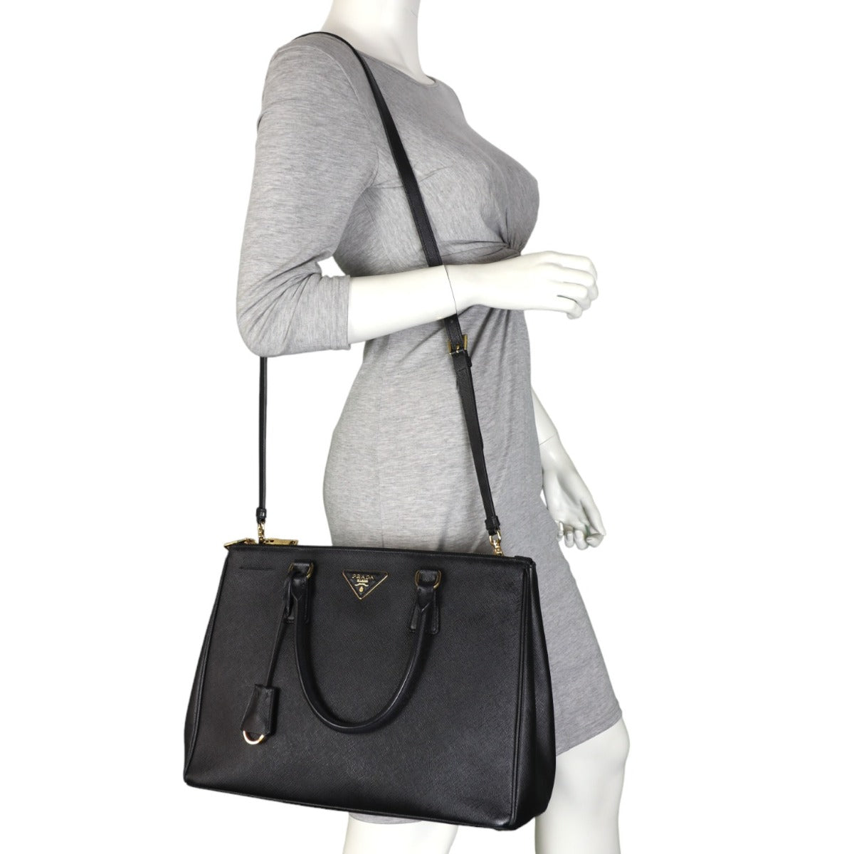 Prada Saffiano Lux Galleria Double Zip Tote Medium