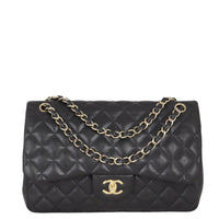 Chanel Classic Double Flap Jumbo | Black Lambskin Diamond