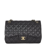 Chanel Classic Double Flap Jumbo | Black Lambskin Diamond