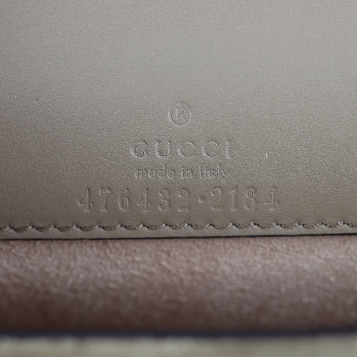 Gucci Dionysus GG Supreme Super Mini Bag Interior Stamp