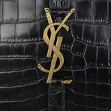 Saint Laurent Le 5 A 7 Hobo Croc-Embossed Hardware