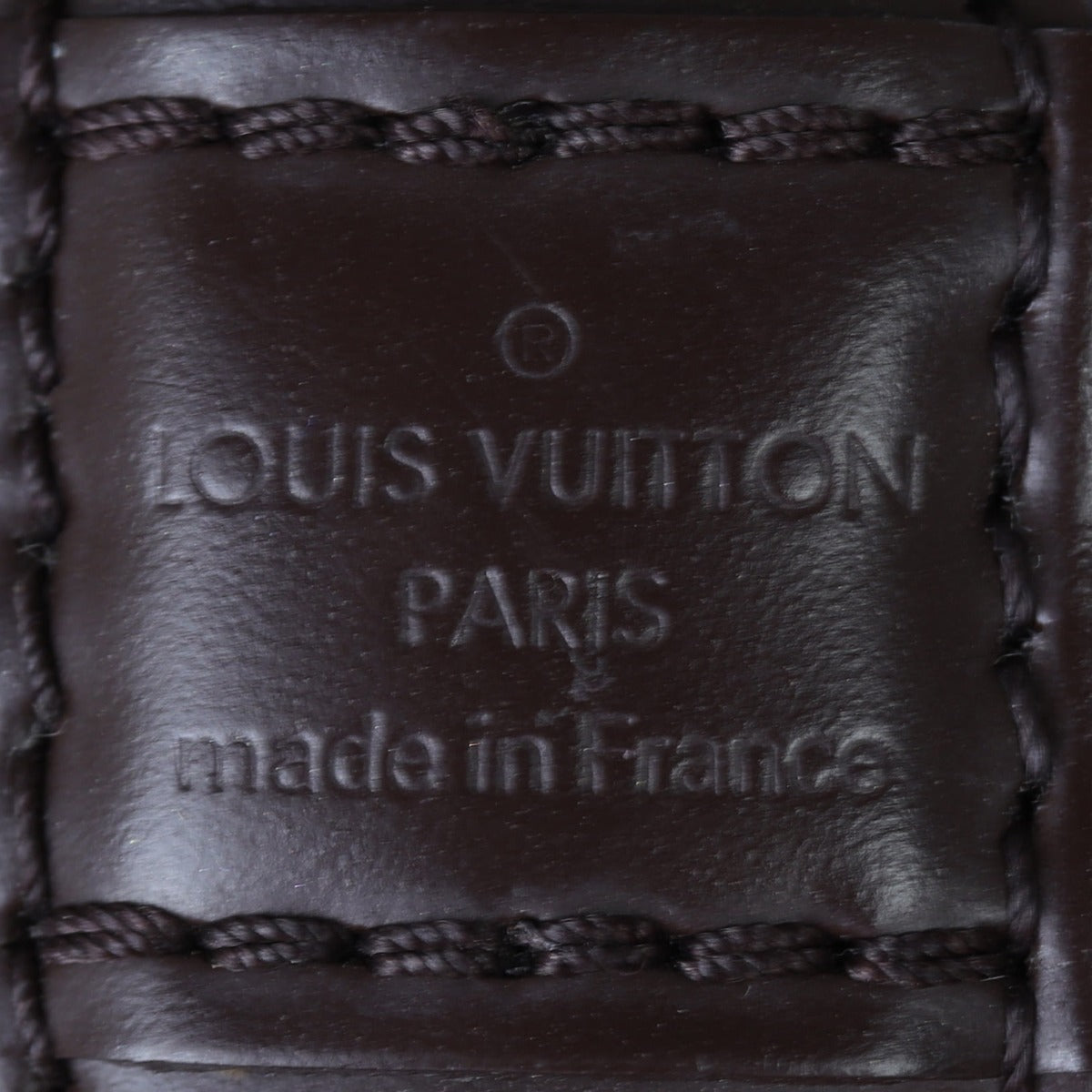 Louis Vuitton Alma BB Damier Ebene Interior Stamp