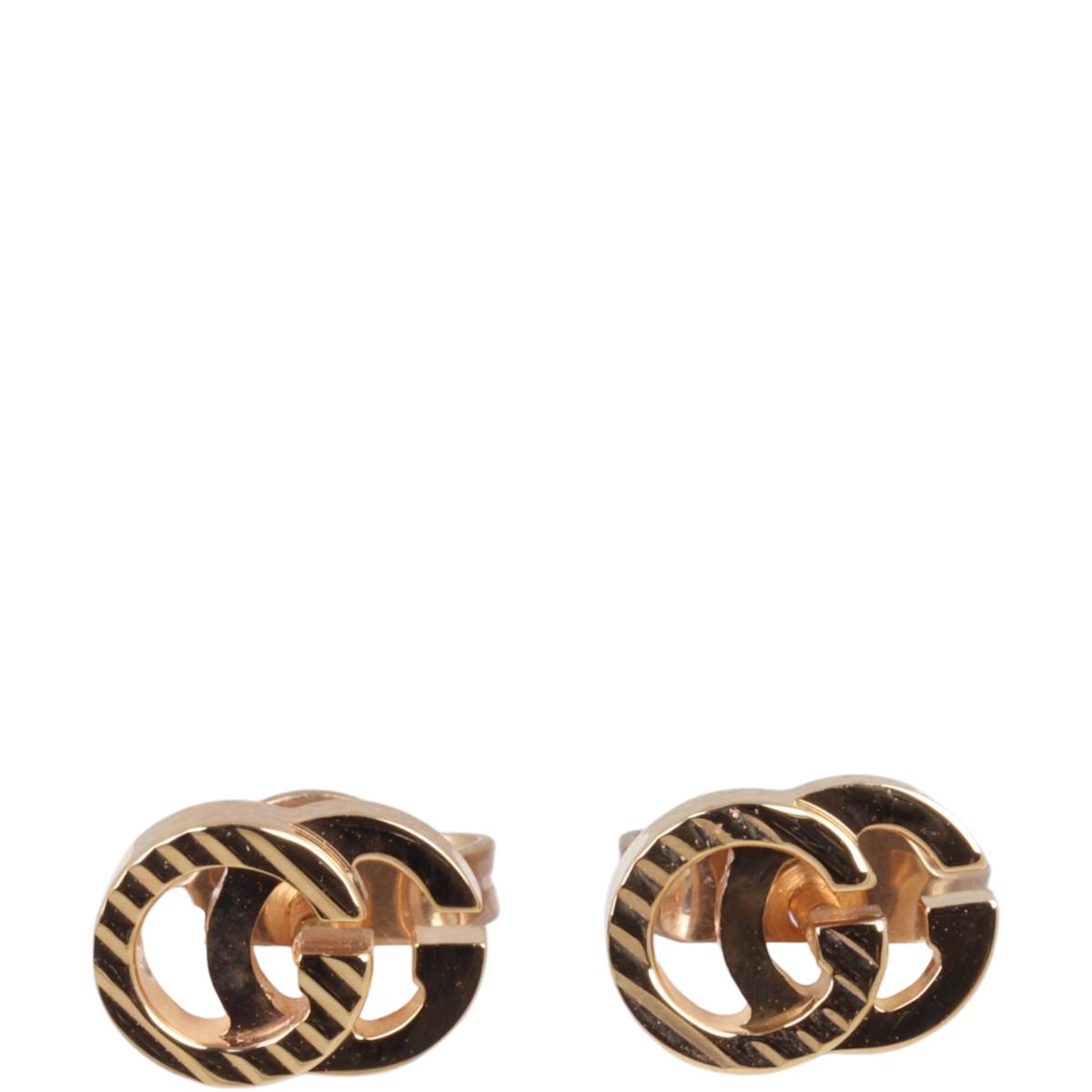 Gucci GG Running 18k Rose Gold Stud Earrings