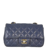 Chanel Classic Flap Mini Rectangular Bag Caviar | Navy Blue