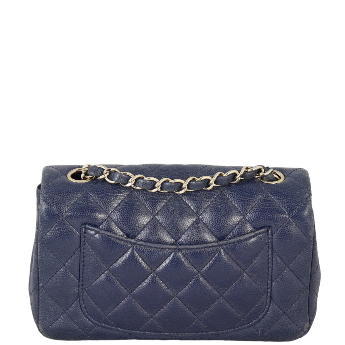 Chanel Classic Flap Mini Rectangular Bag Caviar | Navy Blue