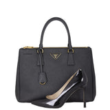 Prada Saffiano Lux Galleria Double Zip Tote Medium