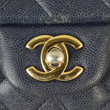 Chanel Classic Flap Mini Rectangular Bag Caviar | Navy Blue