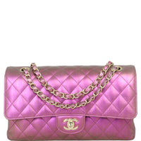 Chanel Classic Double Flap Medium | Purple Green Iridescent Lambskin