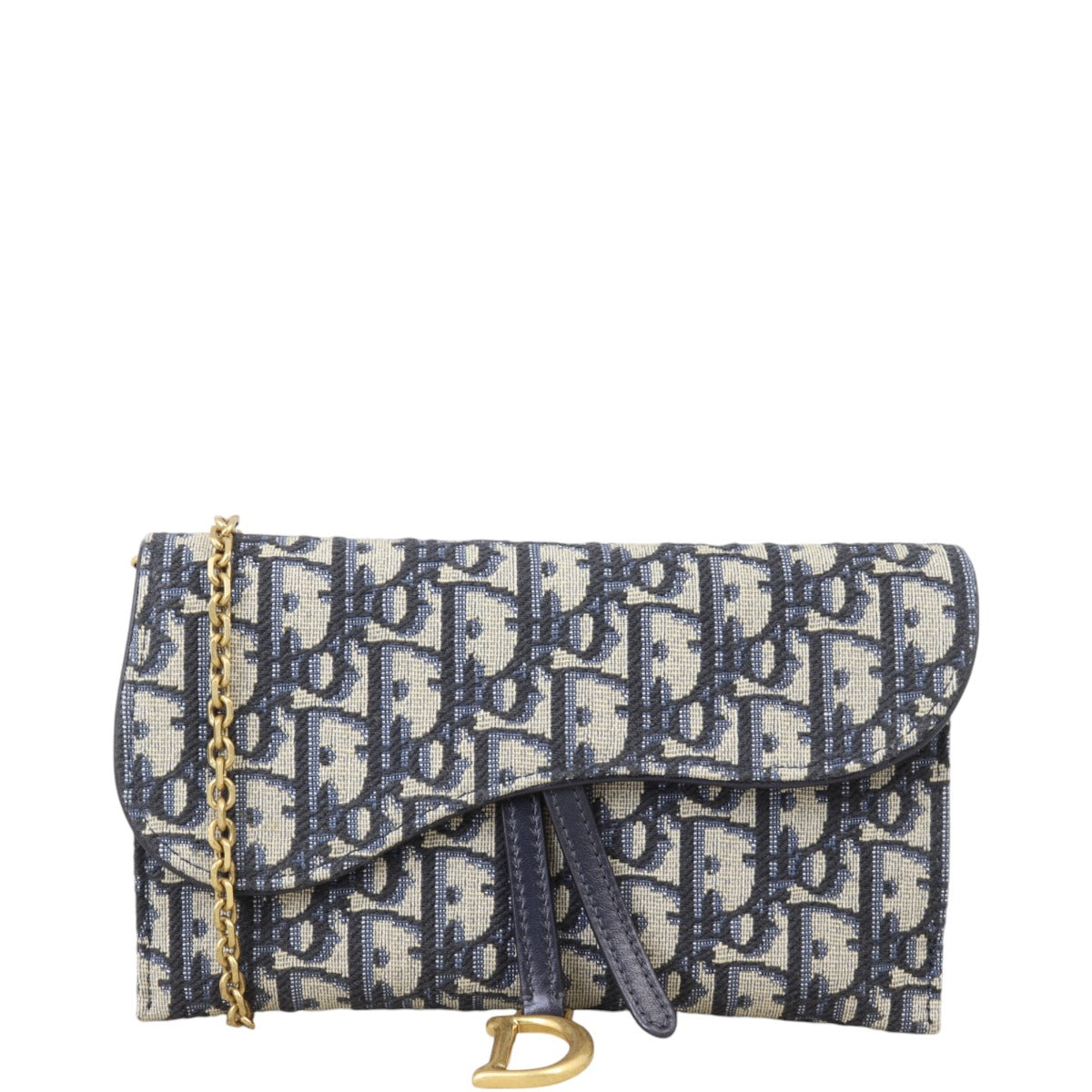 Dior Saddle Wallet on Chain Oblique