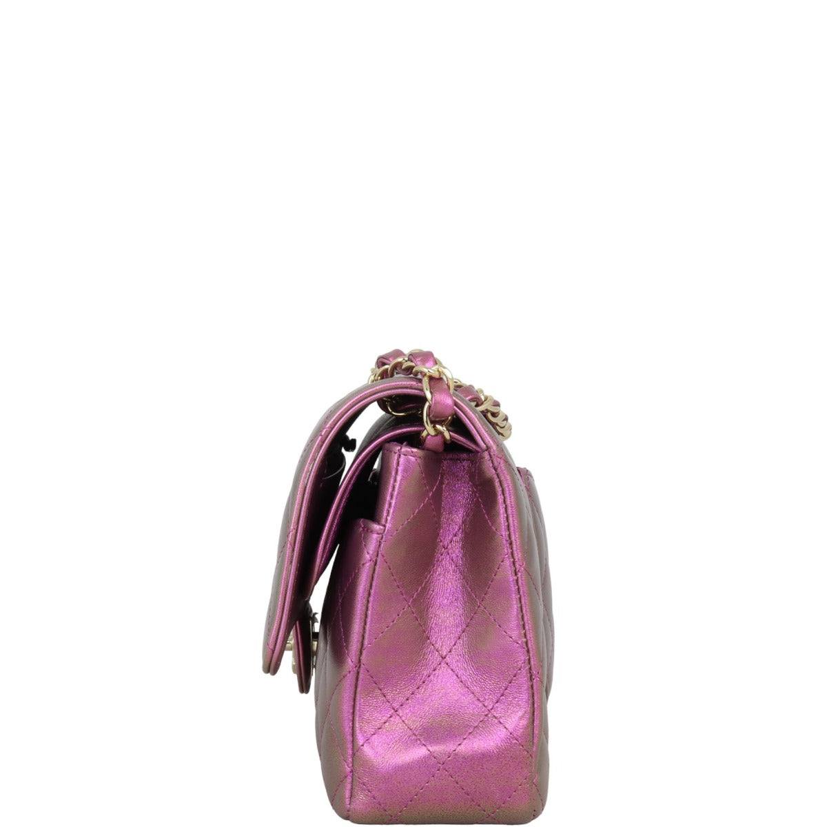 Chanel Classic Double Flap Medium | Purple Green Iridescent Lambskin