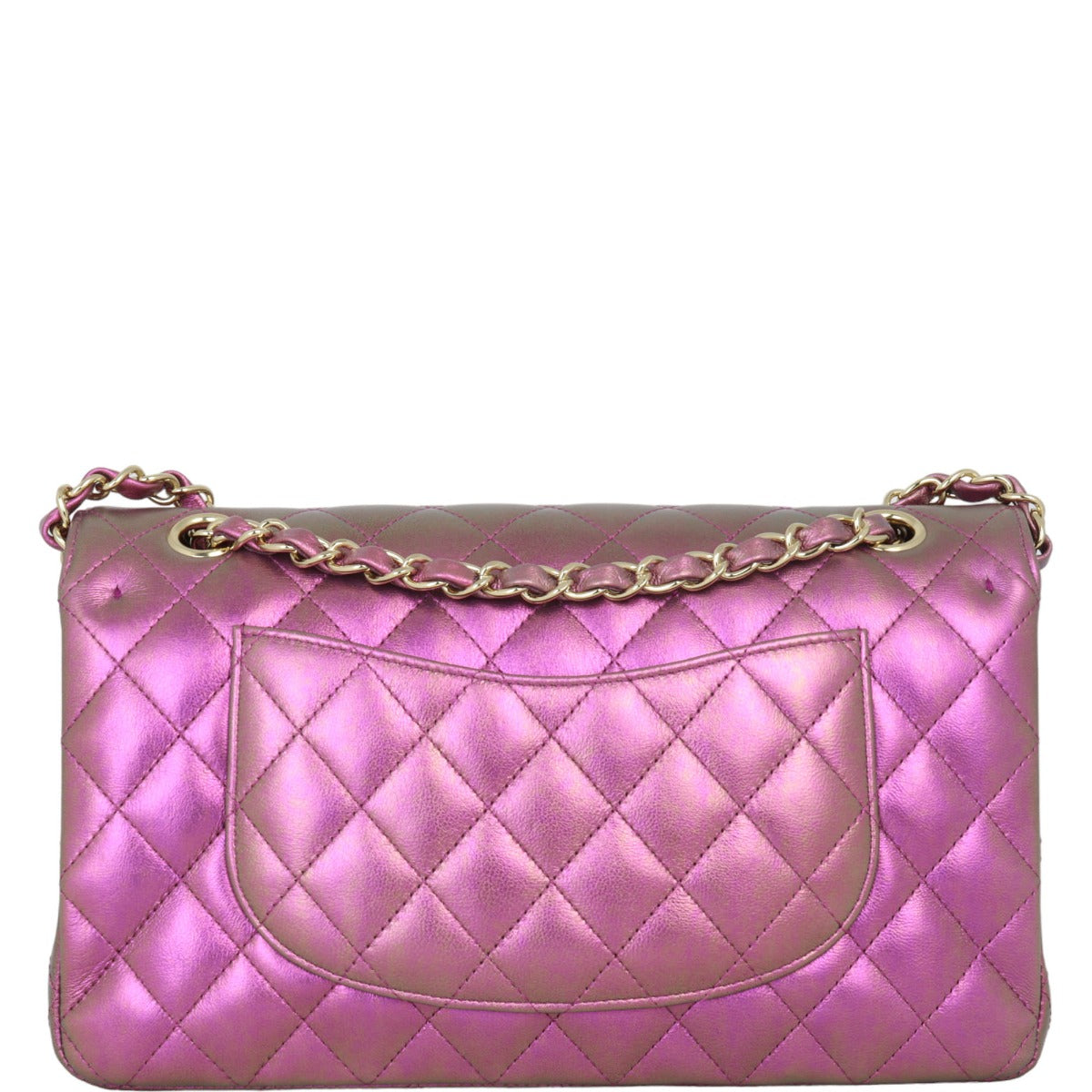 Chanel Classic Double Flap Medium | Purple Green Iridescent Lambskin