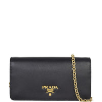 Prada Saffiano Lux Chain Wallet