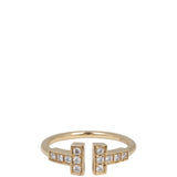 Tiffany & Co T Wire 18k Rose Gold Diamond Ring