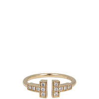 Tiffany & Co T Wire 18k Rose Gold Diamond Ring