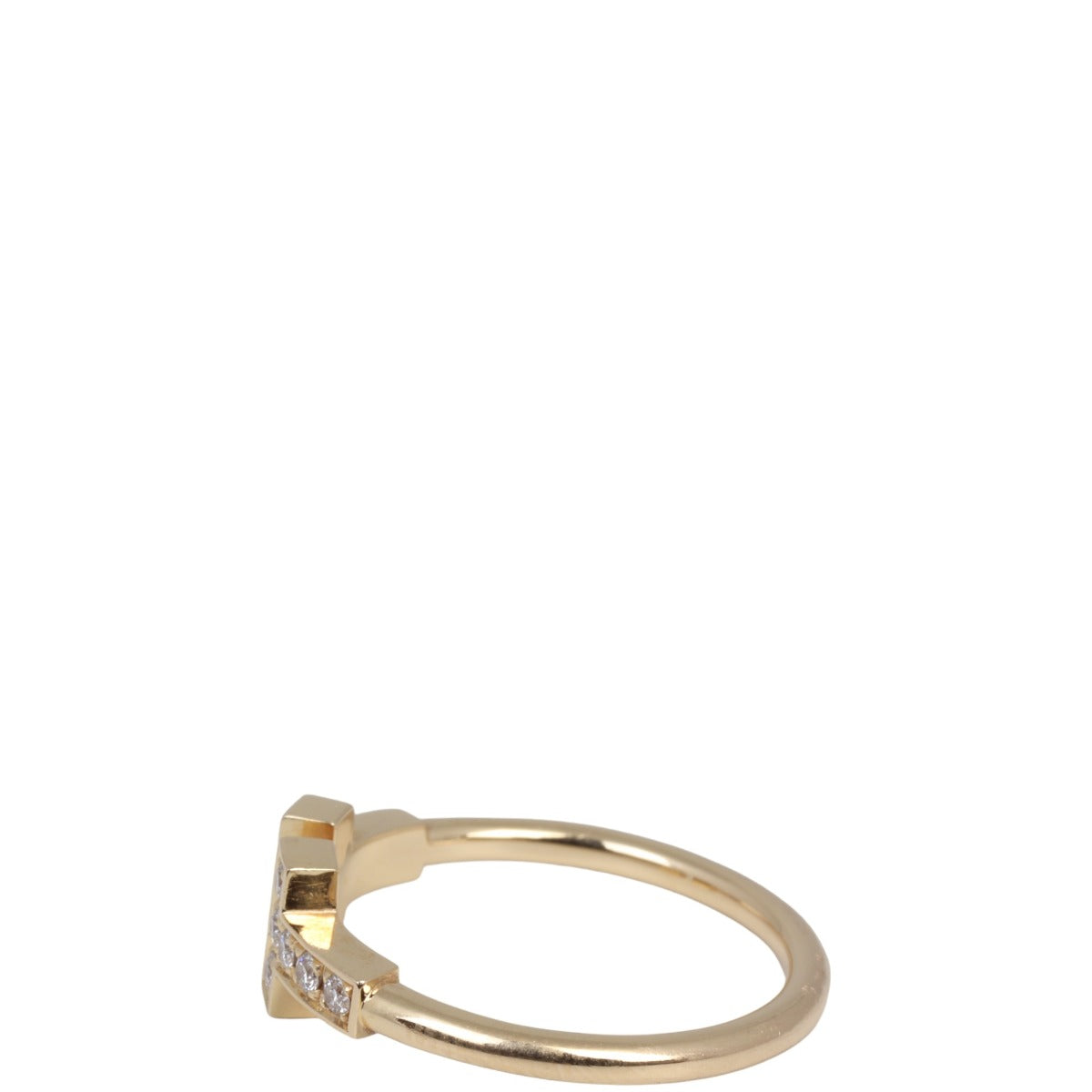 Tiffany & Co T Wire 18k Rose Gold Diamond Ring