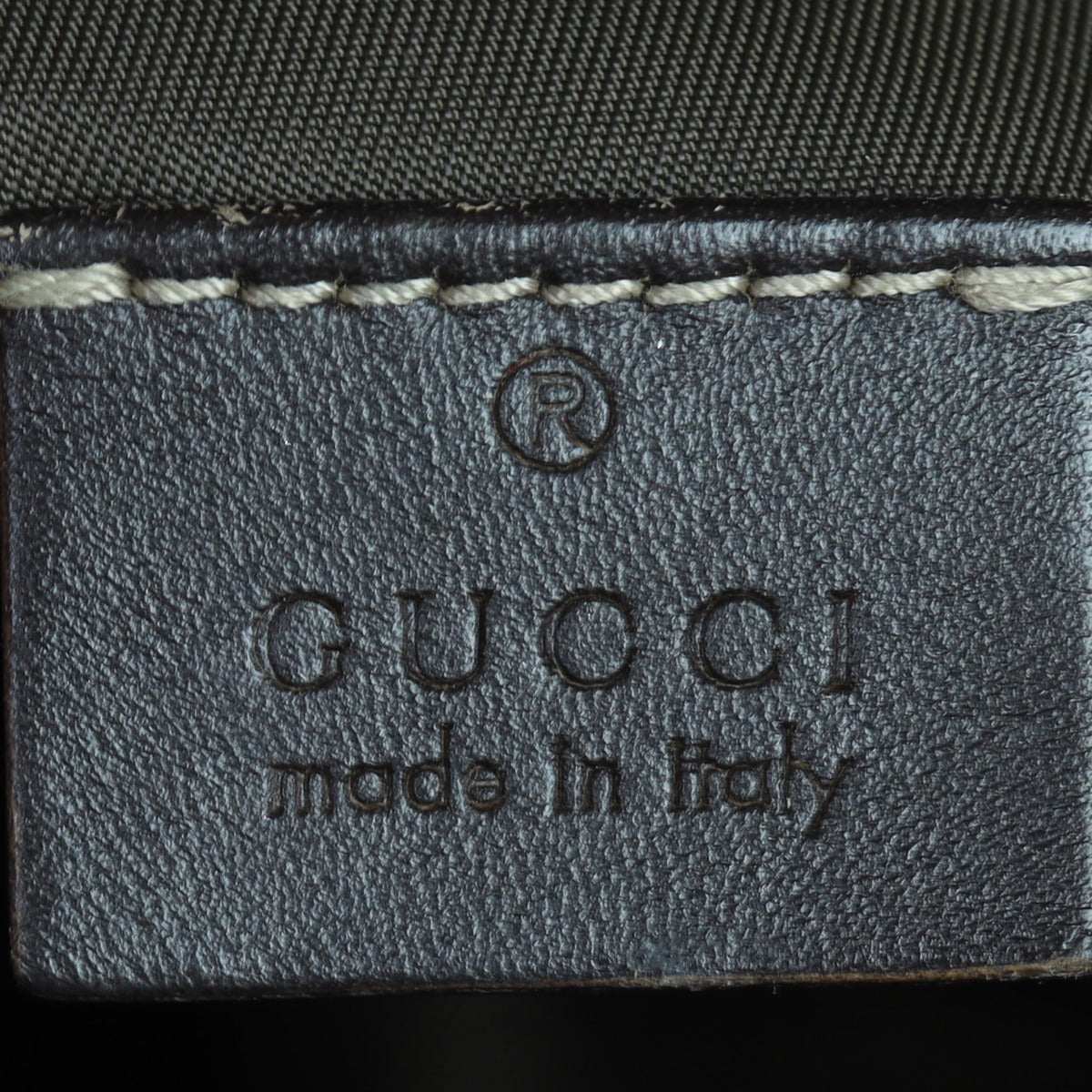 Gucci GG Supreme Side Pocket Messenger Bag Interior Stamp