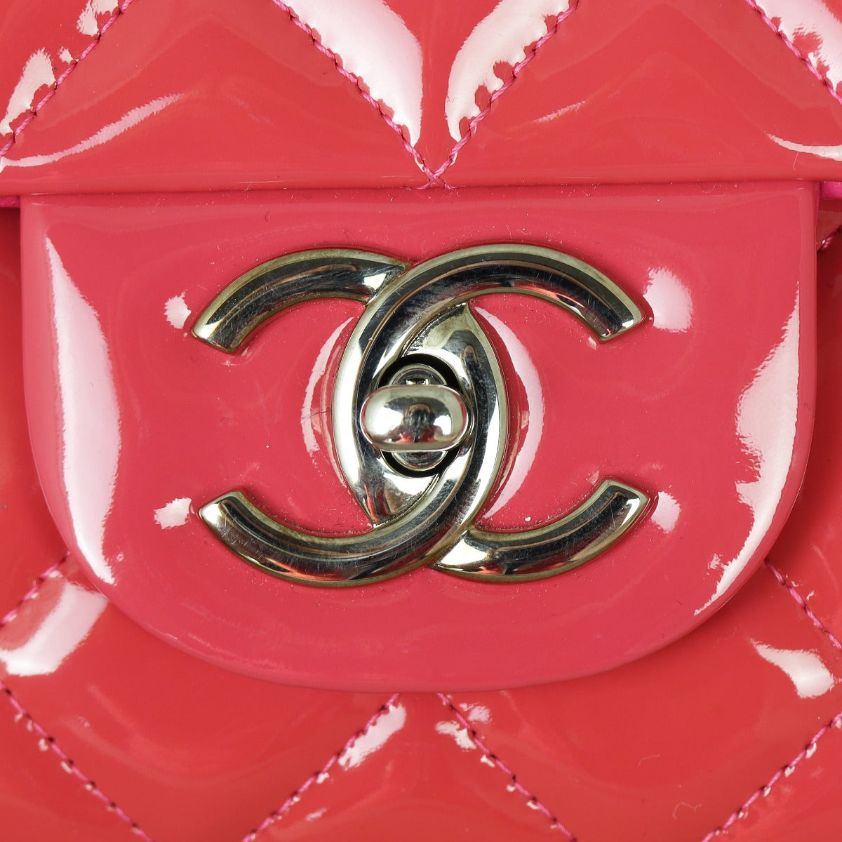 Chanel Classic Double Flap Maxi Pink Patent Hardware