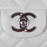 Chanel Classic Double Flap Maxi White Caviar Hardware