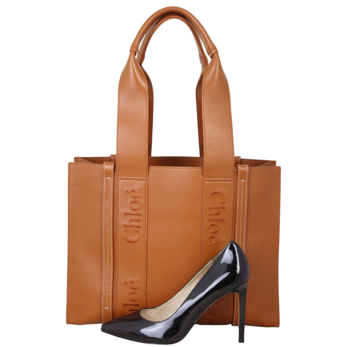 Chloe Woody Leather Tote Bag Medium