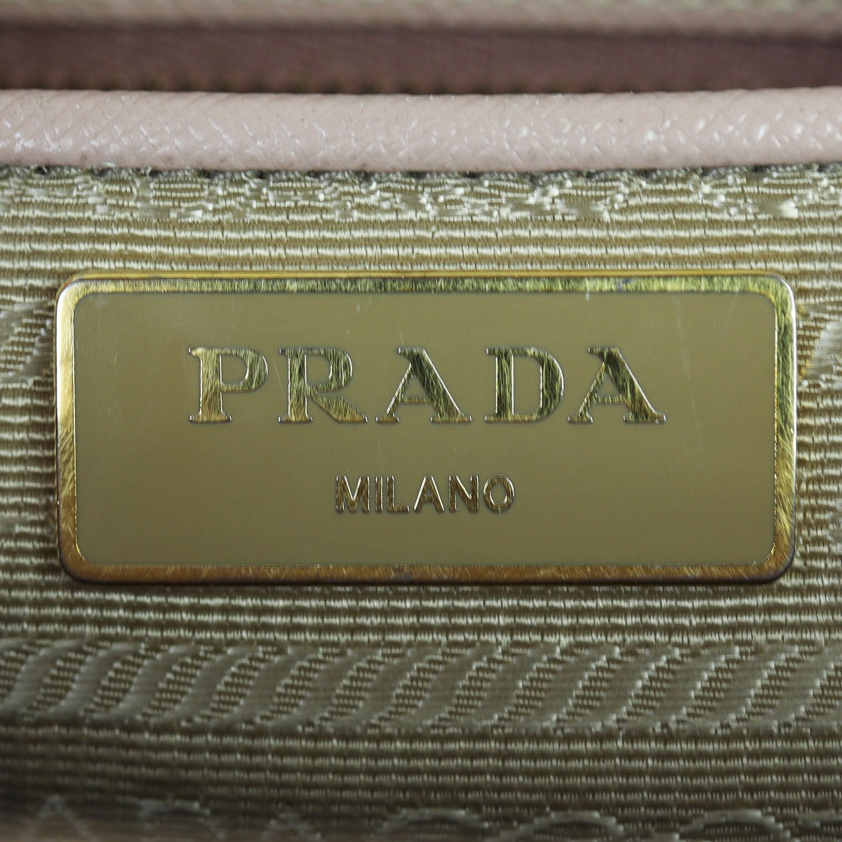 Prada Saffiano Lux Galleria Double Zip Tote Medium Interior Stamp