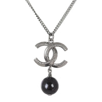 Chanel CC Bead Drop Pendant Necklace