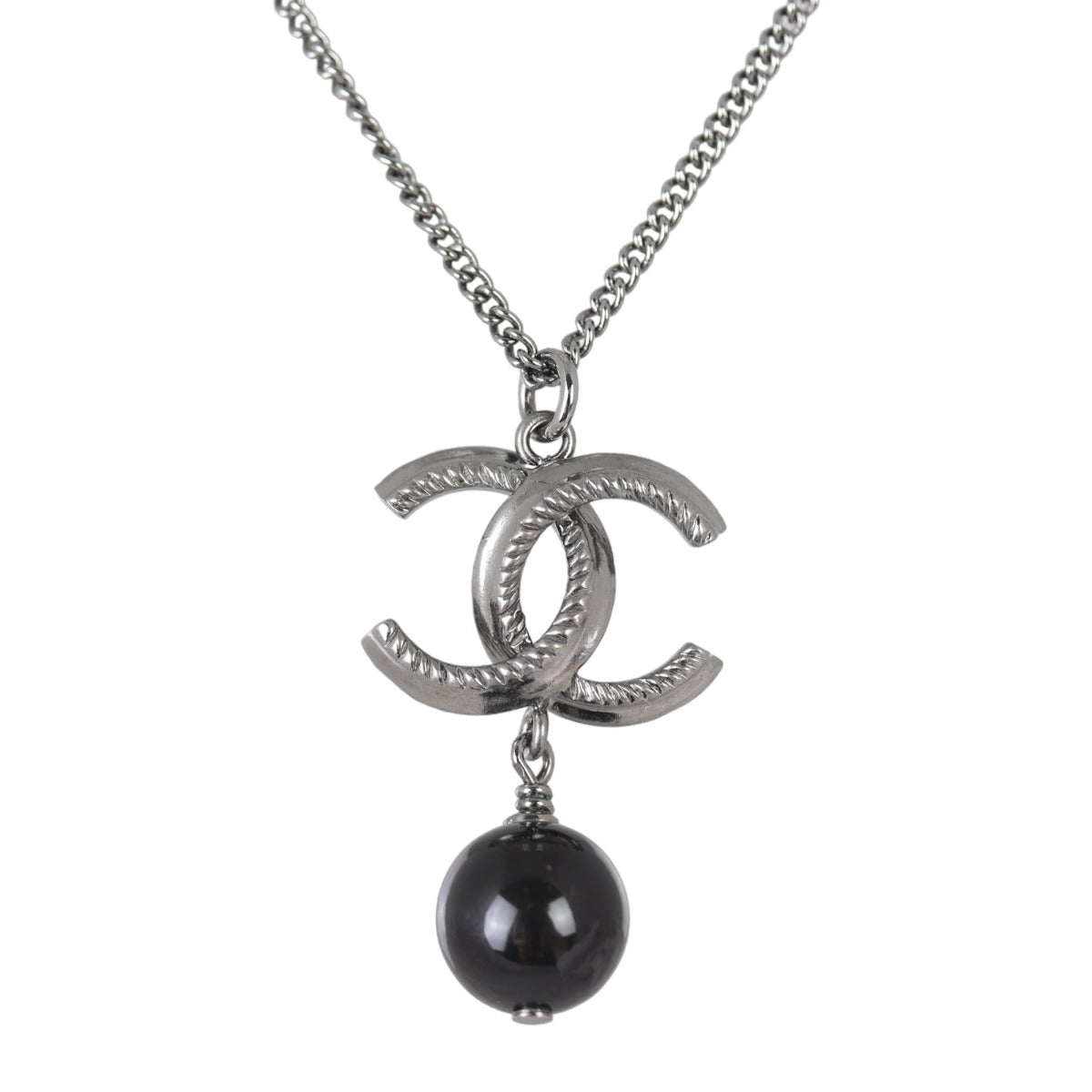Chanel CC Bead Drop Pendant Necklace