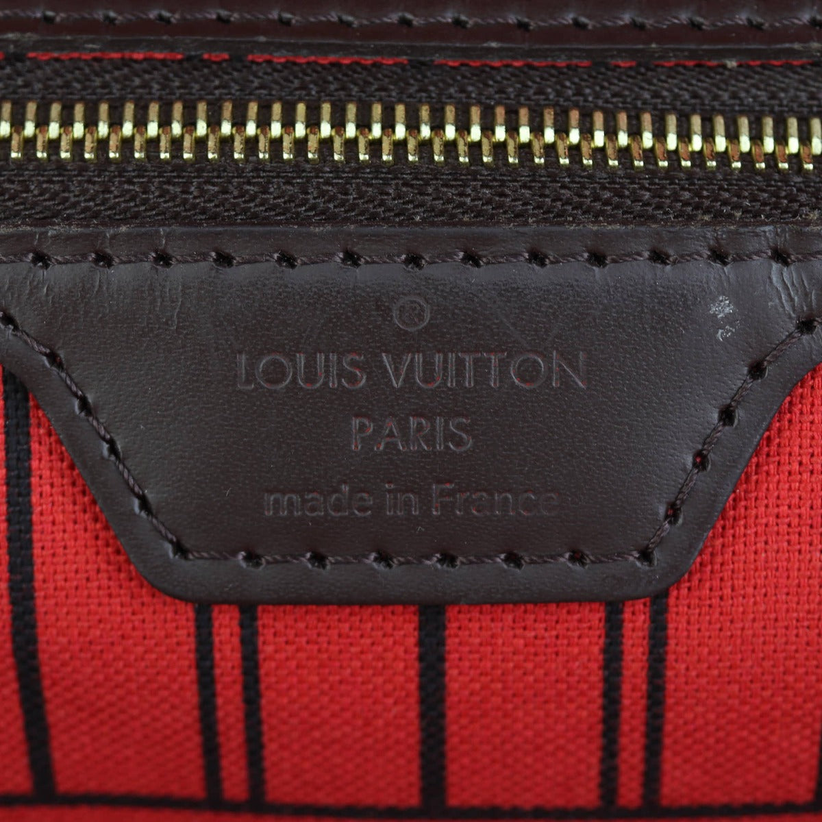 Louis Vuitton Neverfull MM Damier Ebene Interior Stamp