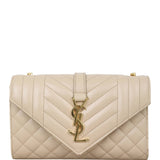 Saint Laurent Monogram Mix Matelasse Envelope Chain Bag Small