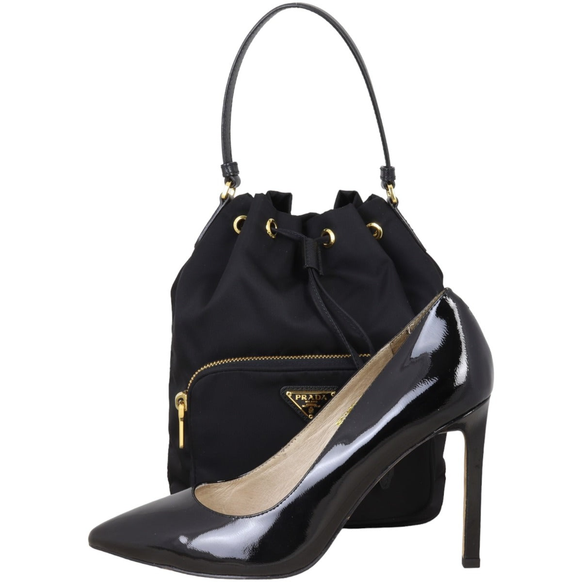 Prada Duet Tessuto Bucket Bag