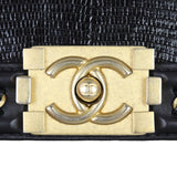 Chanel Boy Top Handle Bag Small Lizard Hardware