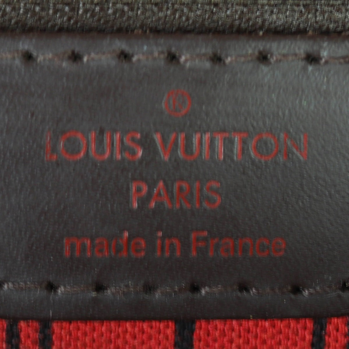 Louis Vuitton Neverfull MM Damier Ebene Interior Stamp