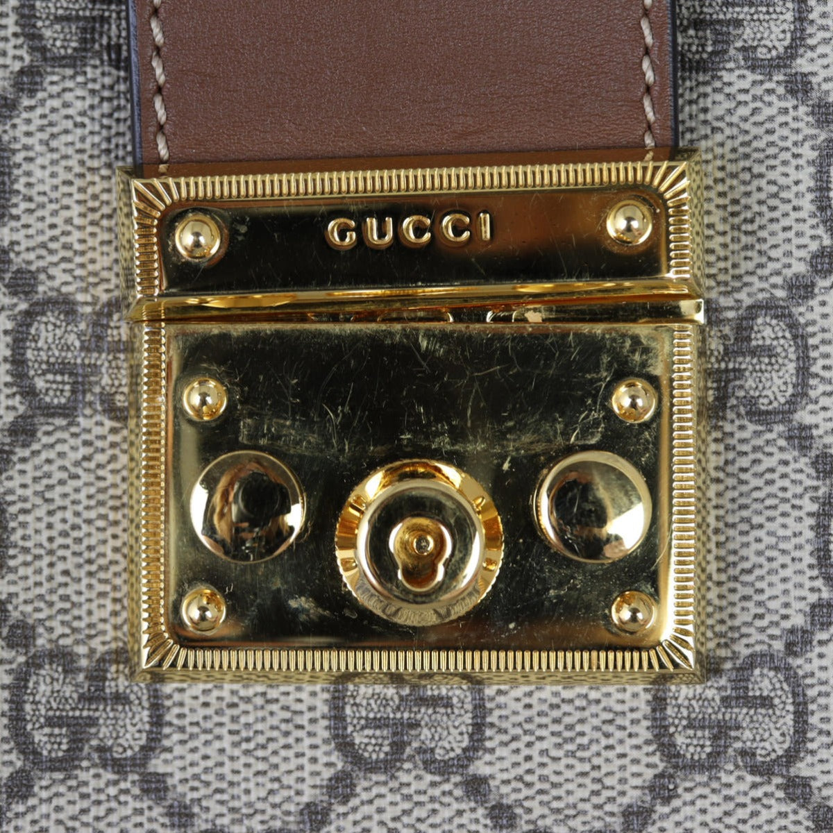 Gucci GG Supreme Small Padlock Tote Hardware