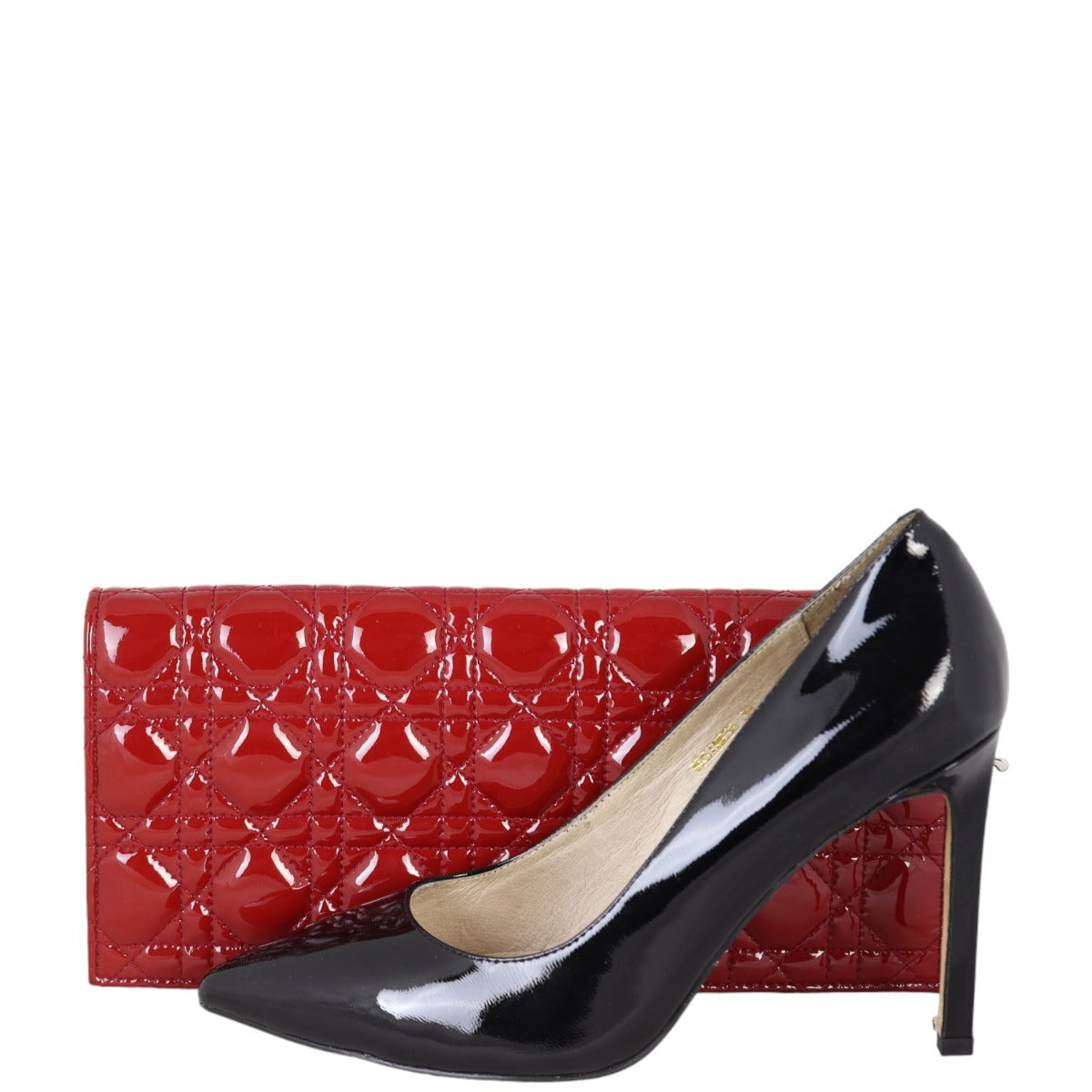 Dior Lady Dior Patent Cannage Pouch