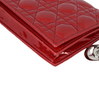Dior Lady Dior Patent Cannage Pouch
